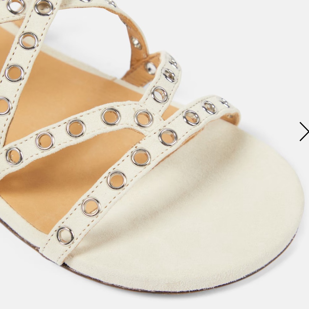 ISABEL MARANT Lipa white suede sandal FR37 no box has shoe bag $655 - Picture 7 of 8
